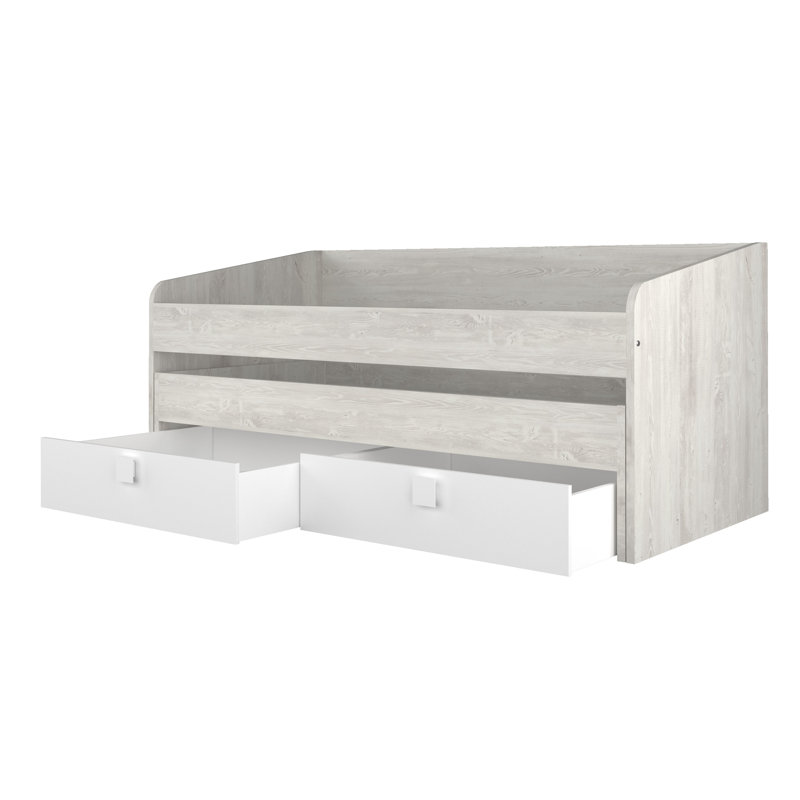 Rayo European Single (90 X 200 Cm) Daybed with Storage Included with Trundle Included, Cascina/White