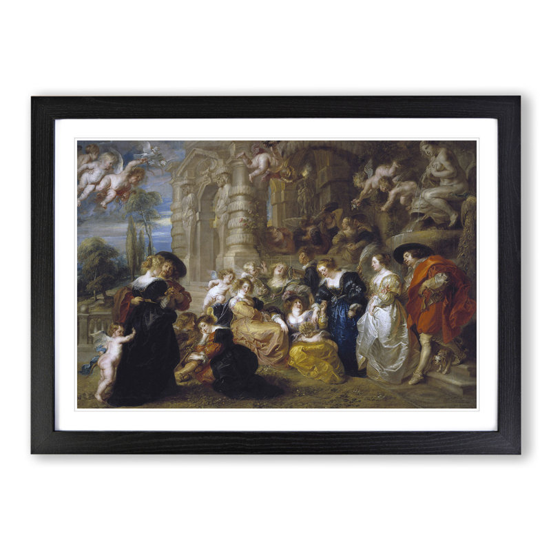 The Garden of Love by Peter Paul Rubens - Picture Frame Painting, 27cm H x 36cm W x 2cm D, Black