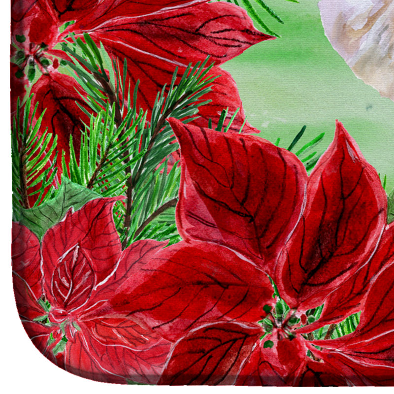 Tapis de séchage poinsettas bichon frisé bichon