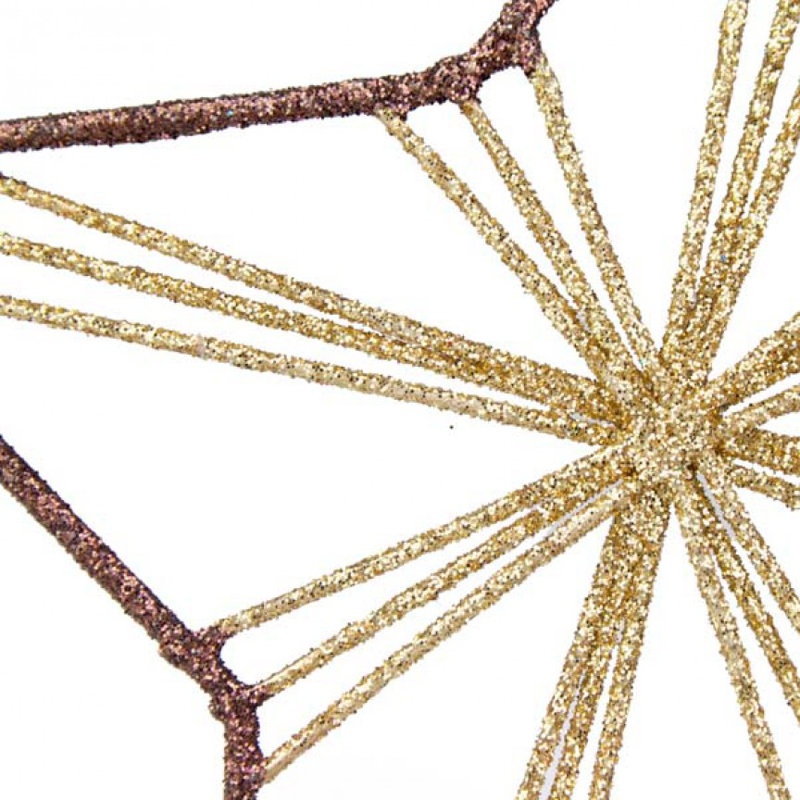 14cm Metal Holiday Shaped Ornament, Gold / Brown