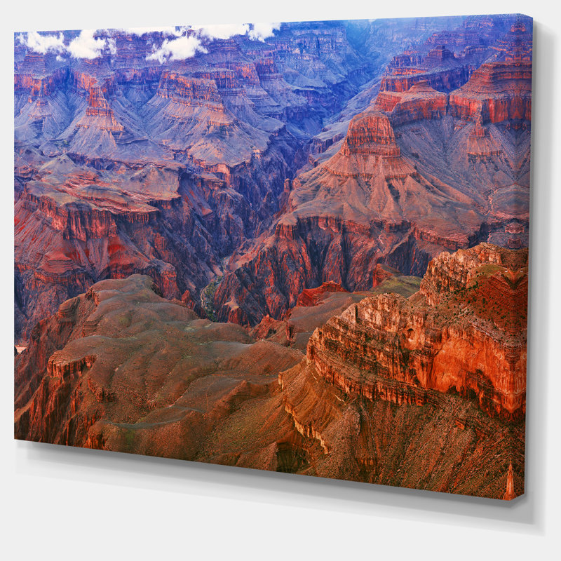 «Blue and Red Grand Canyon View», reproduction de photo sur toile tendue, H 20 po x l 20 po x P 1 po, Toile tendue