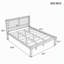 Lit plateforme queen en bois massif avec tête de lit en rotin et rangement sous le lit ; sommier non requis