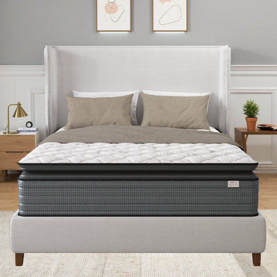 Napqueen Isabella 14 Inch Hybrid Pillow Top Mattress, Certipur-US Certified