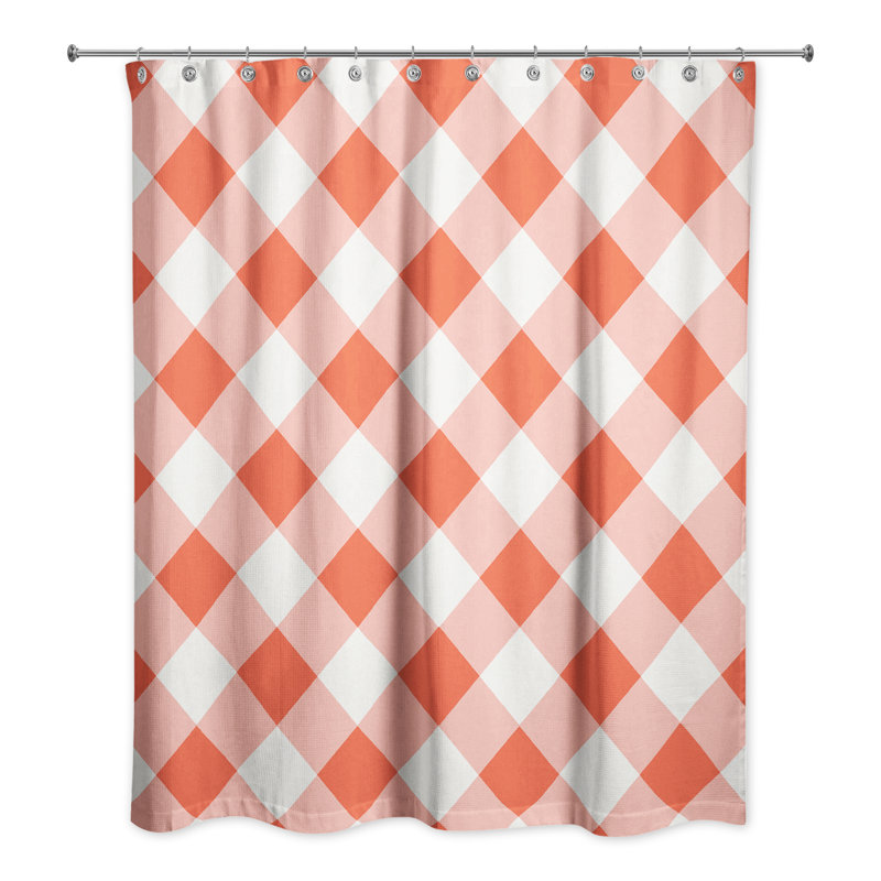 Rideau de douche simple Callista, Orange