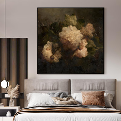 Vintage Floral Still Life Classic Botanical Flowers Extra Large Framed Wall Art Print Decor (Frame Assembly Required)