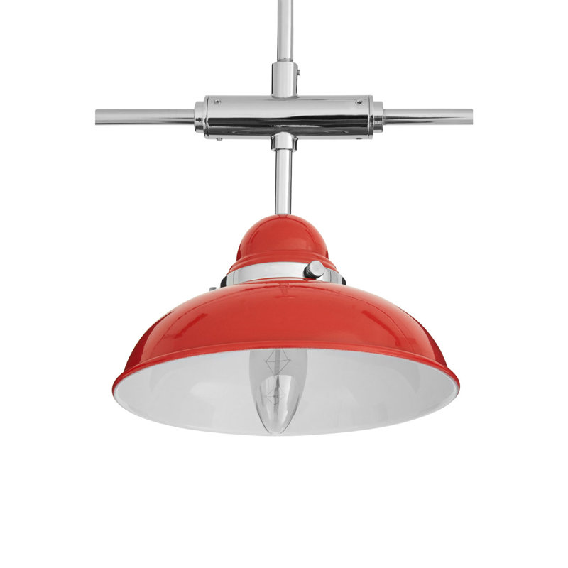 Orla 3 - Light Silver Kitchen Island Pendant, Red