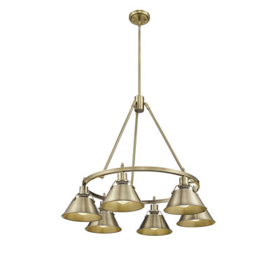 Lustre en roue de chariot unique à 6 lumières Felda