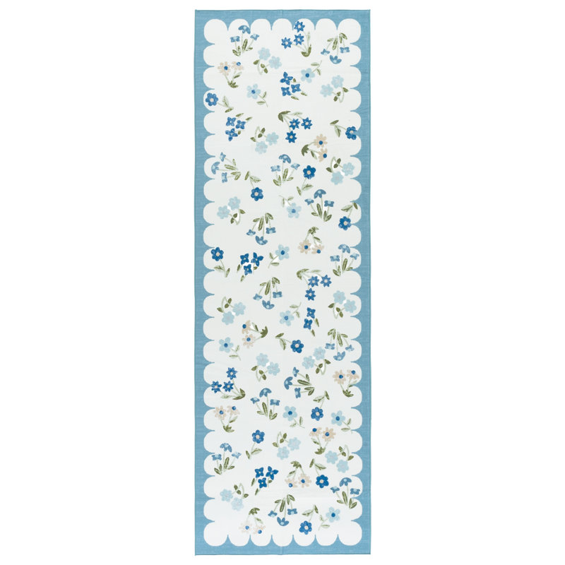 Msrw 198 Performance Machine Washable Floral Rug, Runner 2'6" x 8'