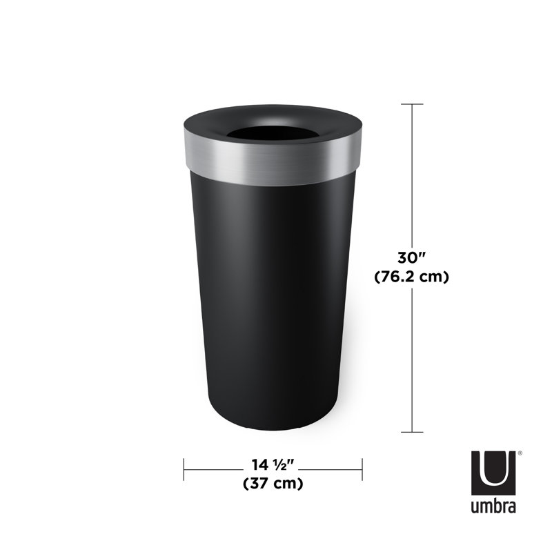 Black Nickel 16.5 Gallon Touchless Plastic Cylinder Trash Can