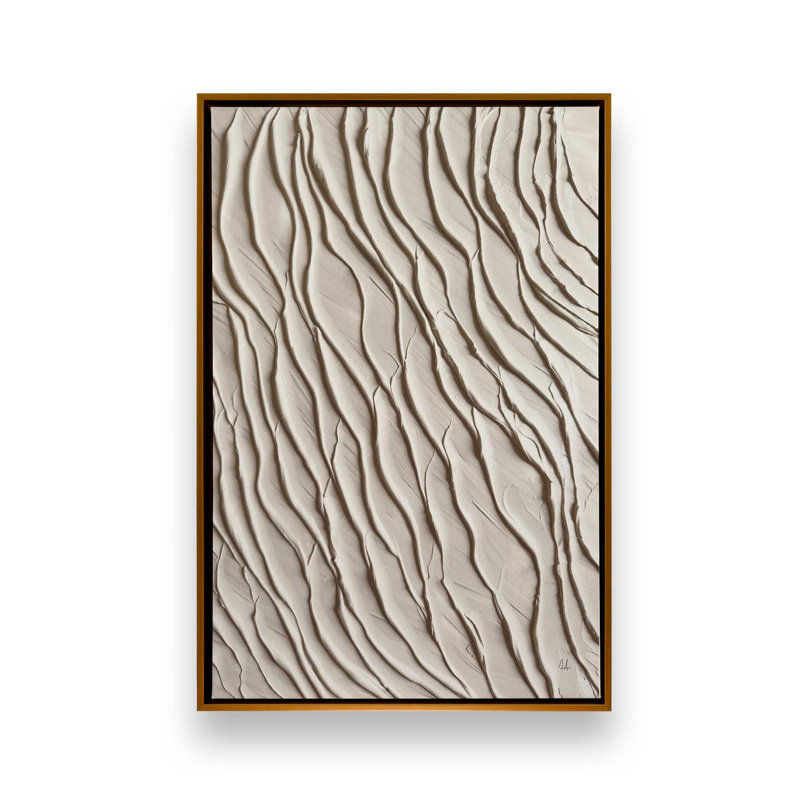 Wave Formations III, Cadre flottant or poli, H 48,75 po x l 32,75 po x P 1,75 po