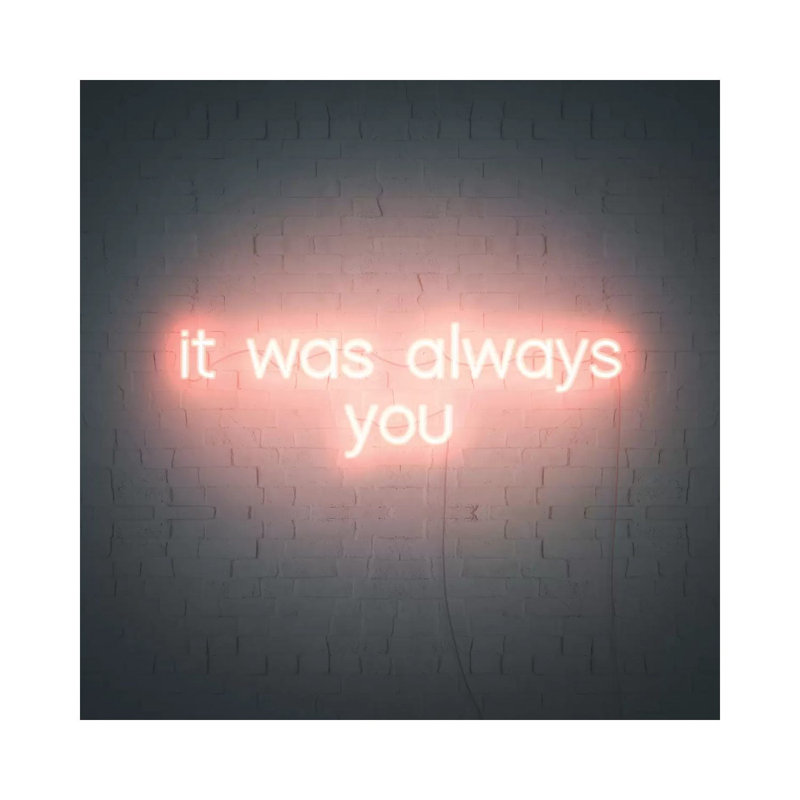 «Neon Love III» par Grace Popp - reproduction d'art textuel, H 26 po x l 26 po x P 1,5 po, Toile tendue, Pas de tapis