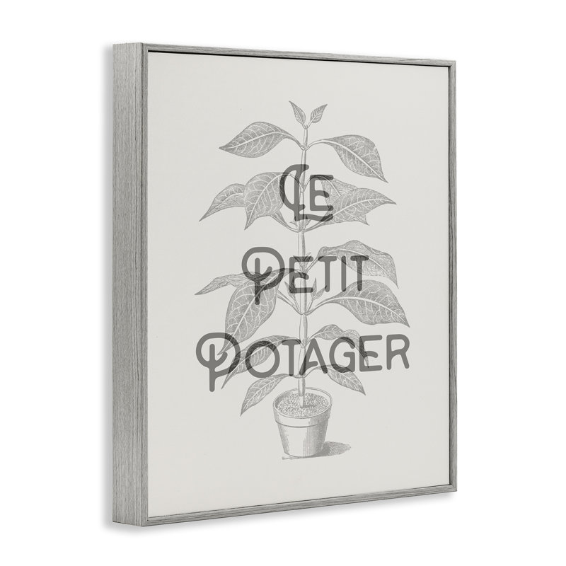 Giclée encadrée par une plante française rétro, design par Lil 'Rue, H 20 po x l 16 po, Estampe numérique Farmhouse