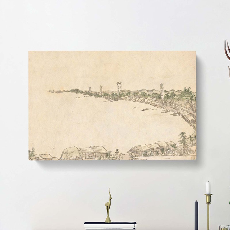 Coastline by Katsushika Hokusai - Wrapped Canvas, 40cm H x 60cm W x 3cm D
