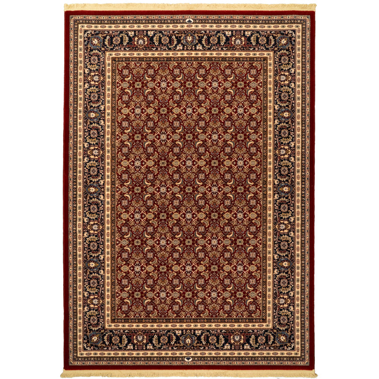 Tapis rouge/brun en laine wheeler Cirro