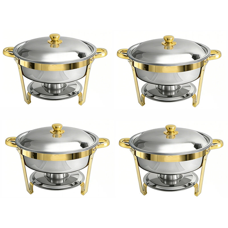 Ensemble de 4 réchaud à vaisselle avec couvercle pour fêtes, mariage, camping