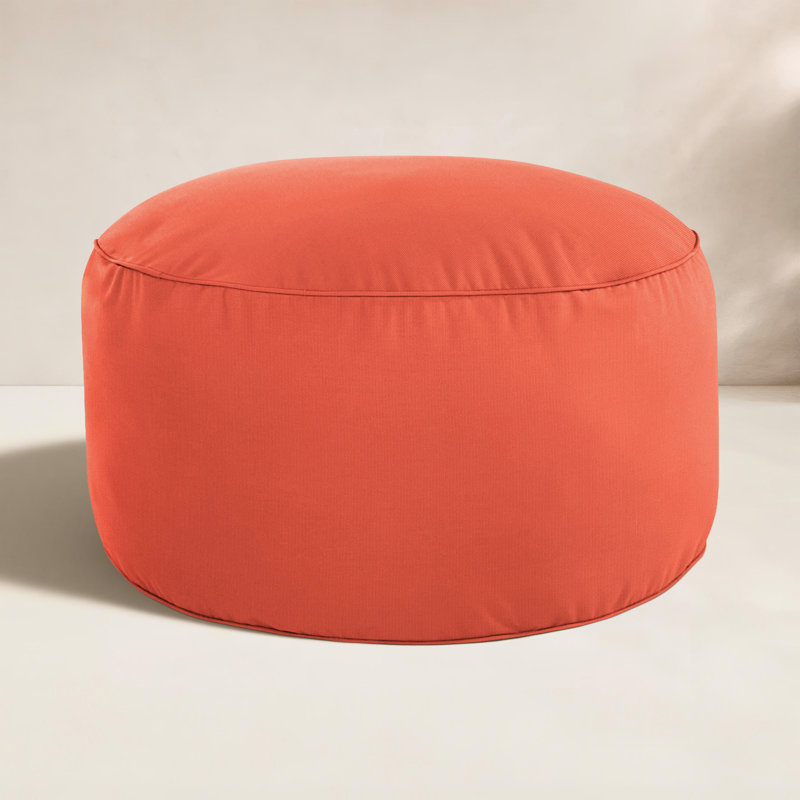 Repose-pieds extérieur rembourré Demi avec coussin Sunbrella®, Orange
