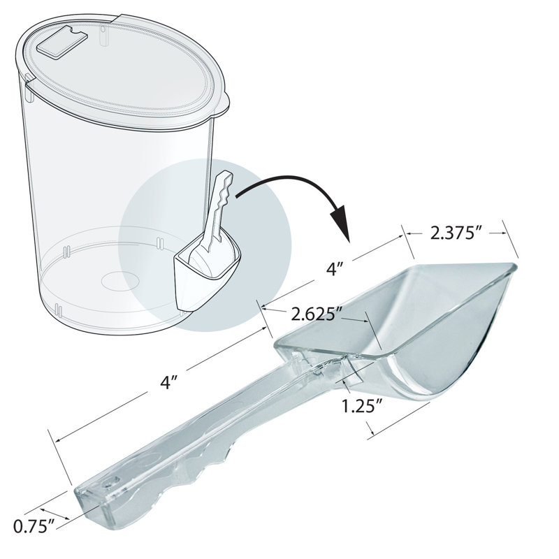 Bac à bonbons en acrylique transparent 3,7 gallons avec scooper