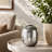 10.5X10.5X13" Aluminum Vase, Silver Streaks