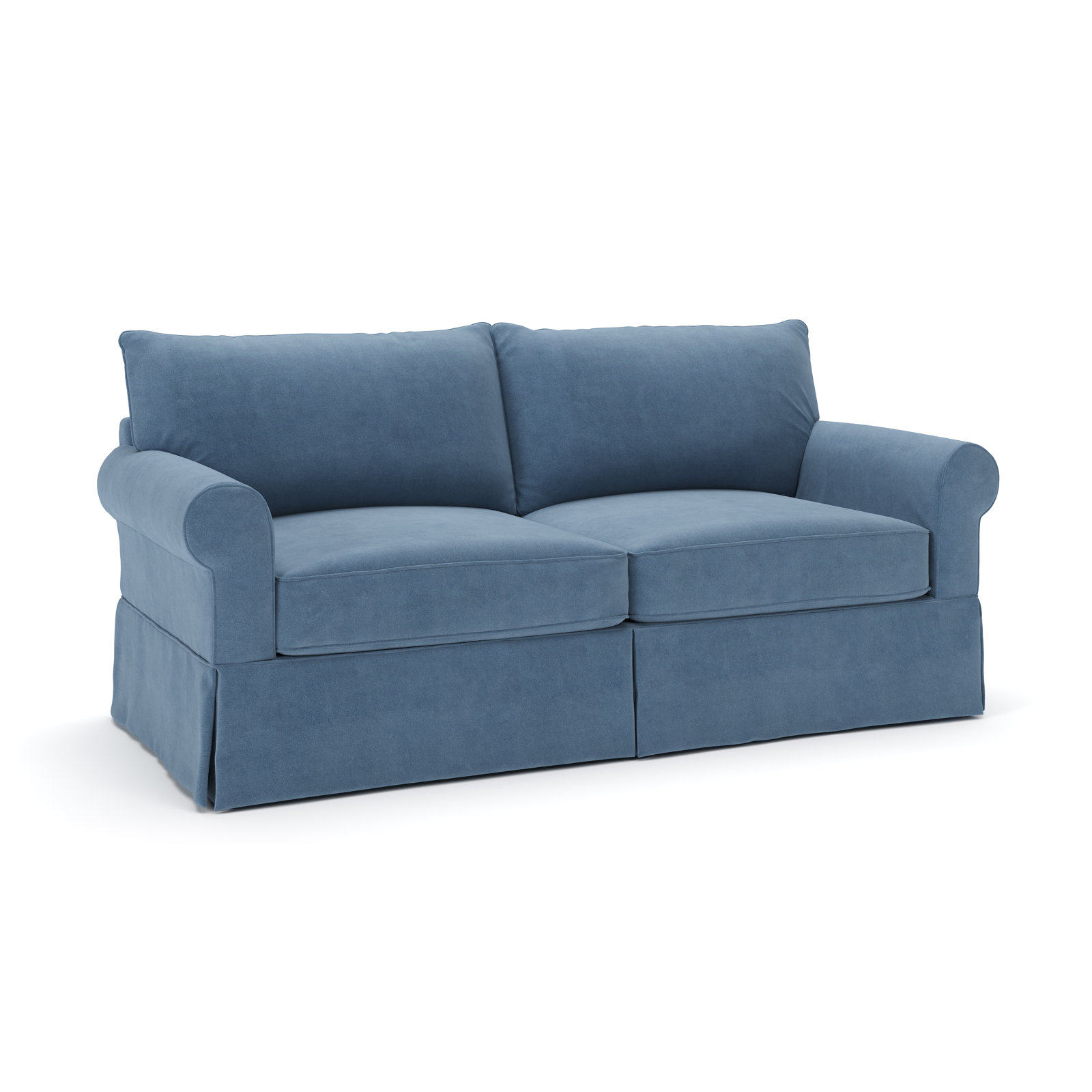Amari 83'' Slipcovered Sofa, Bella Ocean Performance Velvet