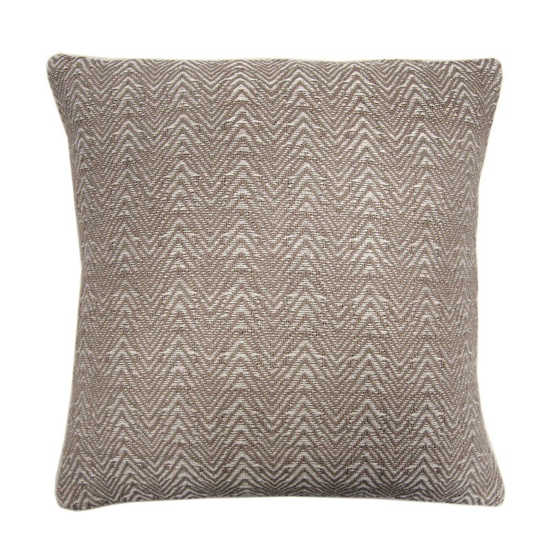 Chevron Square Cushion, Brown, Cushion Cover Only - No Insert