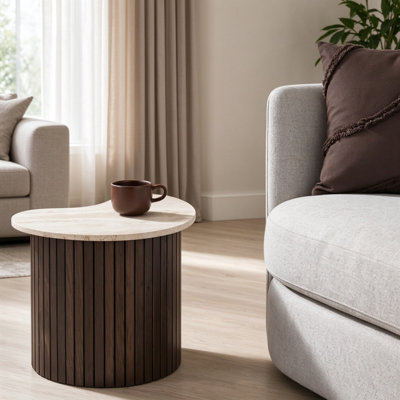 Pedestal Irregular Side Table