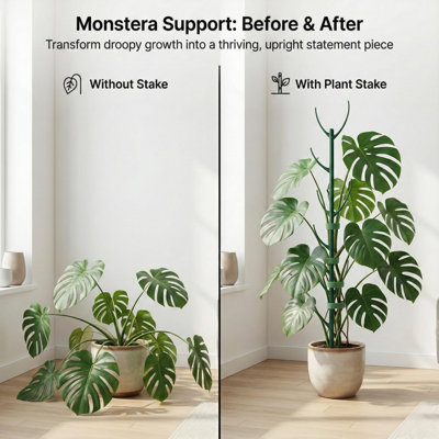 Plant Support Stakes Indoor - 10-Pack Stackable Tall Plant Sticks for Climbing Plants Stem Support