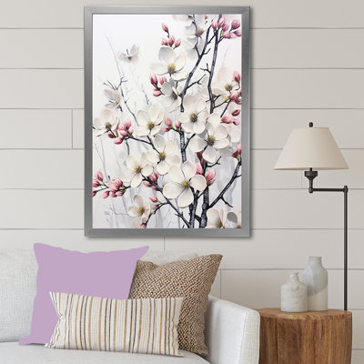 Calme de cornouiller blanc et rose sur toile
