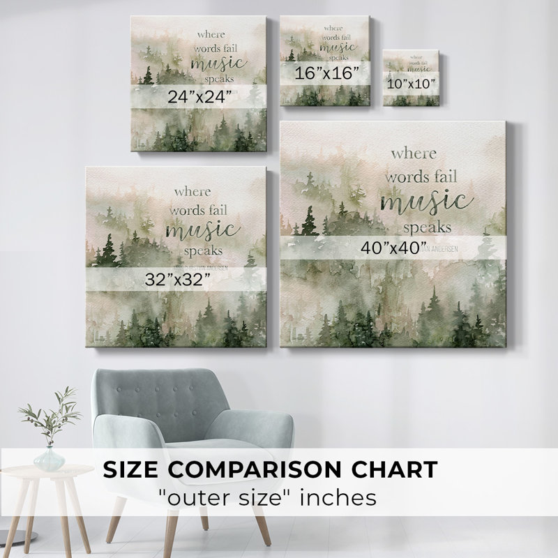 La musique des montagnes II sur toile, H 16 po x l 16 po x P 1,5 po