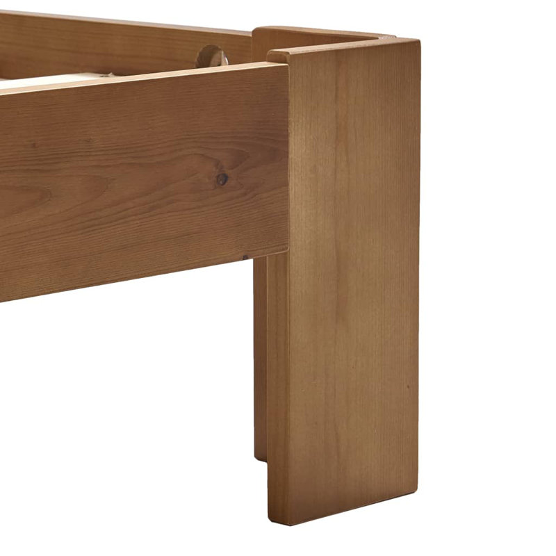 Abarne Solid Wood Bed, European Single (90 x 200 cm), Dark Brown