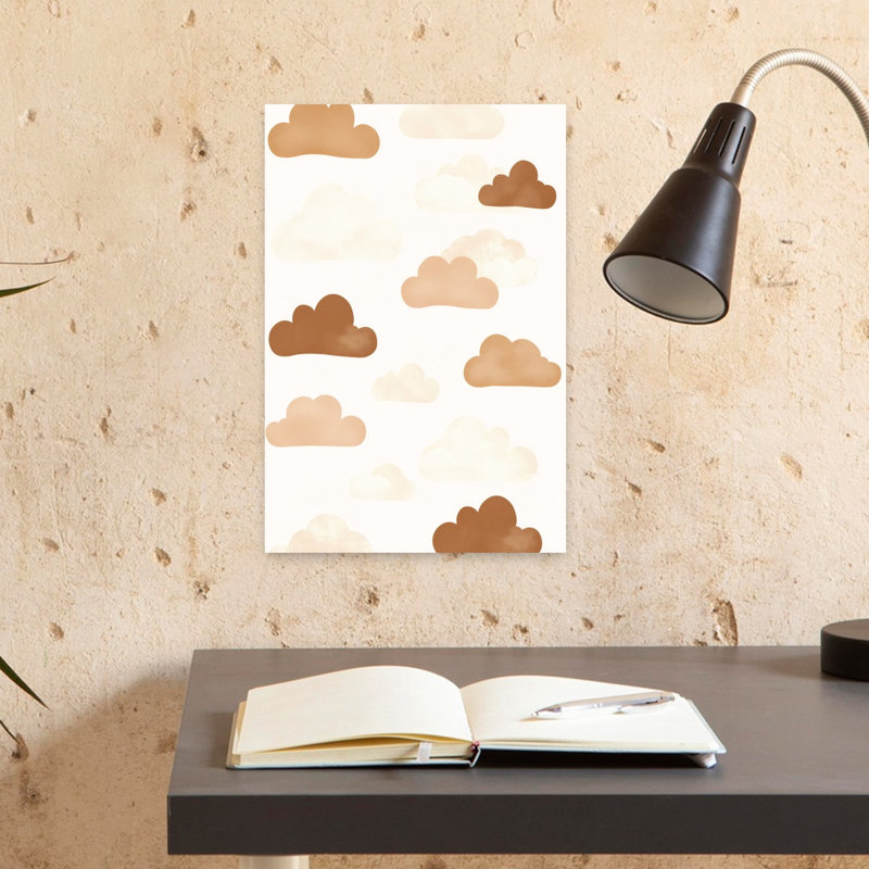 Soft Beige Clouds Abstract Dreamy Minimalist Landscape Nature Wall Art Print 1 Piece Wrapped Canvas Wall Art