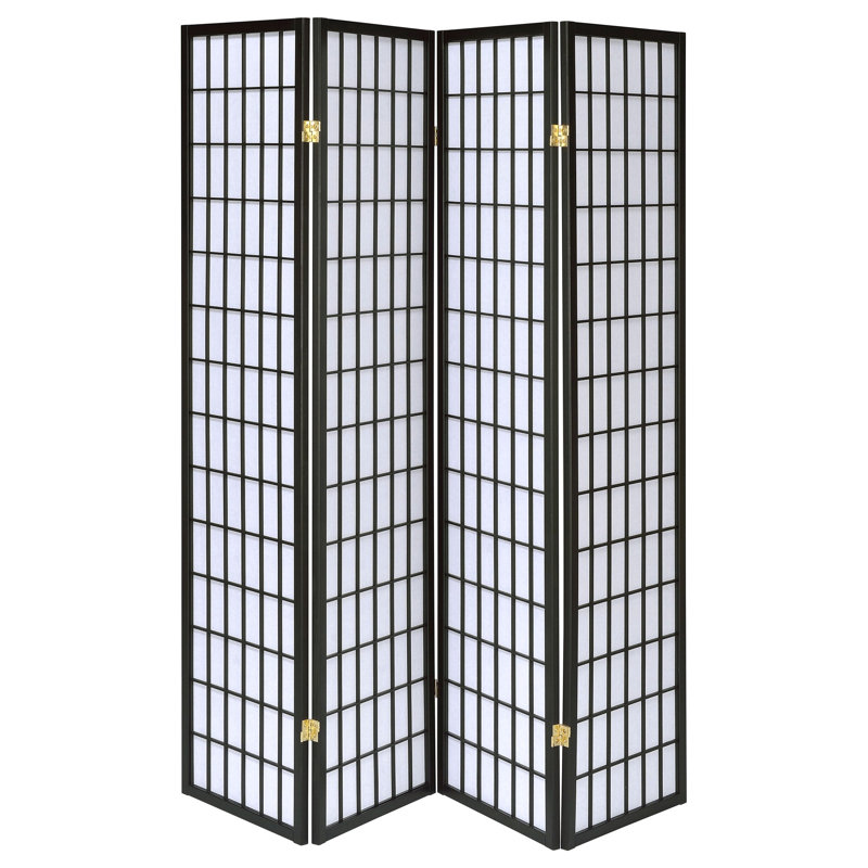Paravent pliable 4 panneaux Sartre, Noir