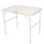 Table de camping pliante légère pour l'extérieur - Aluminium avec 3 hauteurs réglables, plateau supérieur, poignée fixe pour un transport facile, surface de barbecue idéale beige + gris argenté, transport, pique-nique adapté