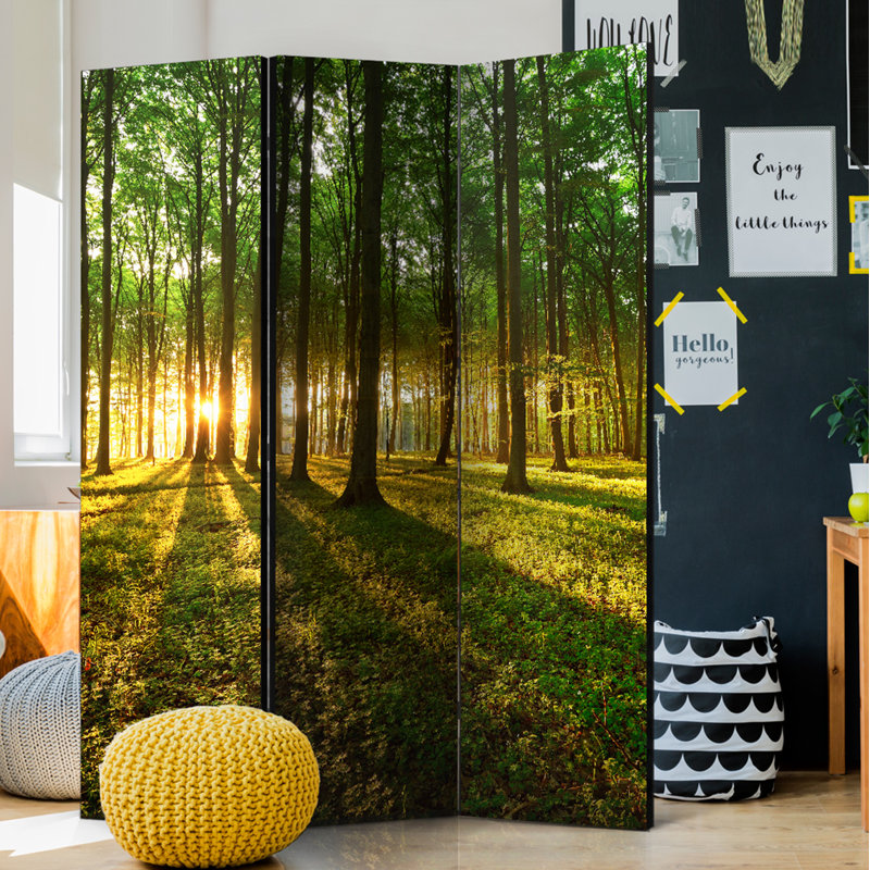 Ethel  Solid Wood Folding Room Divider, 3