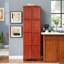 Armoire de rangement autoportante 72,4 po, 8 portes, 4 tablettes. Cerise. Pour la maison., Avec charnières et portes d'armoire d'aspect classique en cerisier, pour diverses pièces. Poignée lisse et rétro