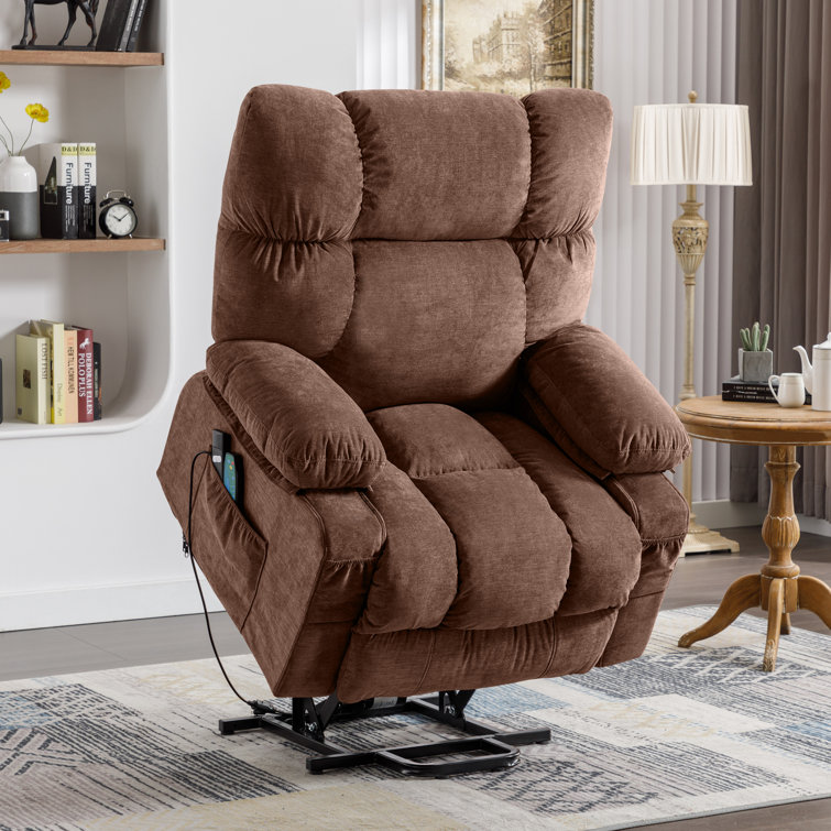 Katrein 41'' Oversized Power Lift Chair - Heated Massage Electric Recliner with Super Soft Padding