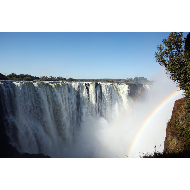 Waterfall And Rainbow - Wrapped Canvas Print, 30cm H x 46cm W x 3.8cm D