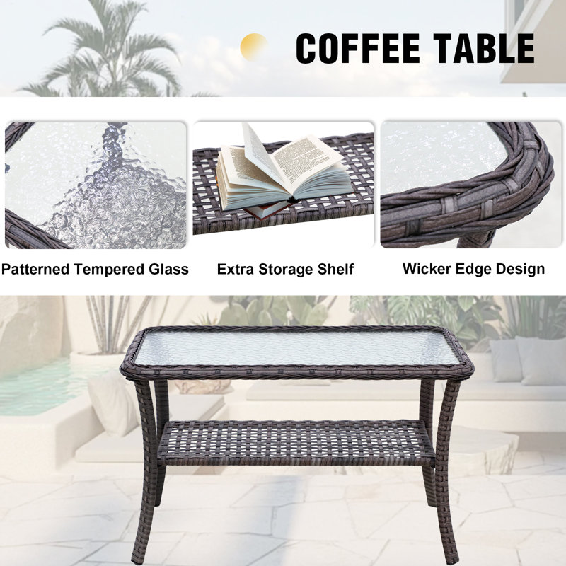 5-Piece Beige Cushioned Steel Frame Outdoor Patio Set