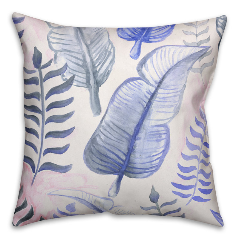  Tropical Leaves Throw Pillow