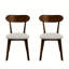 Deux chaises de salle à manger en bois massif de style Mid-Century modernes avec coussins rembourrés courbés et réglables, convenant à la cuisine, au salon, au coussin gris noyer, aux sièges, aux coussins