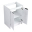 Meuble-lavabo autoportant de 72 po avec lavabo en résine, armoire à 1 côté, système et structure de tiroir à fermeture en douceur, contreplaqué blanc brillant pour un évier simple à usage durable