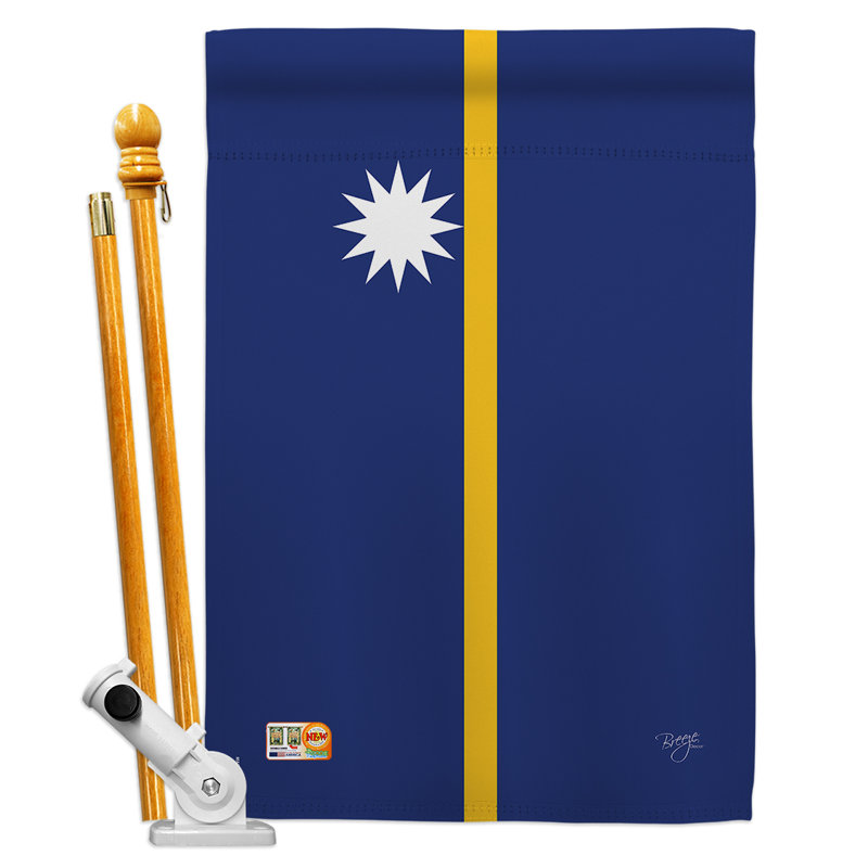 Drapeau de la nation mondiale à 2 faces de 25 x 40 po Ensemble de drapeaux