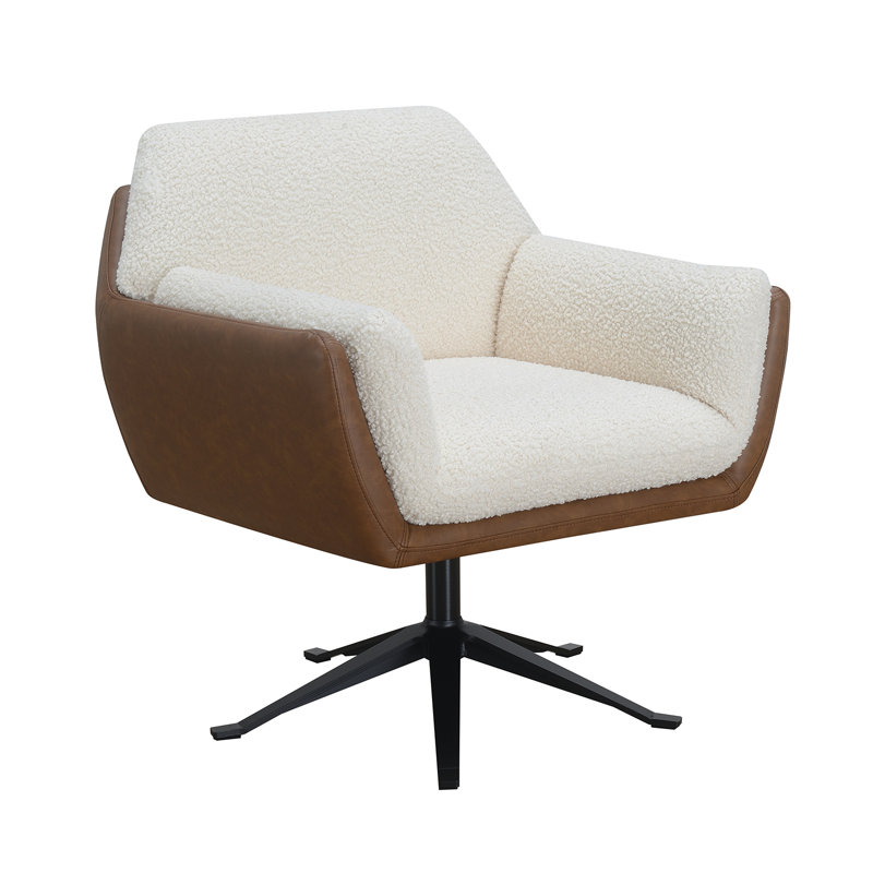 Fauteuil pivotant l 30,5 po Kanisa, Mélange de polyester brun