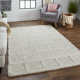 Orion Geometric Hand Hooked Wool Ivory Area Rug