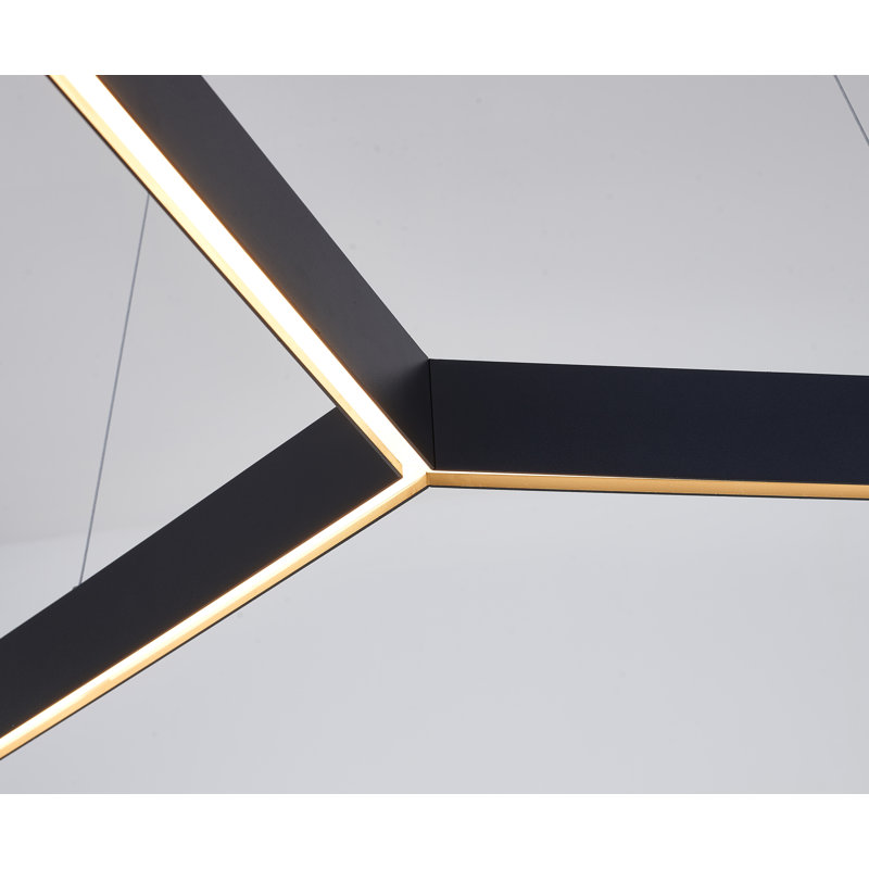 Lustre 3 lumières DEL noires avec diffuseurs en acrylique, Noir