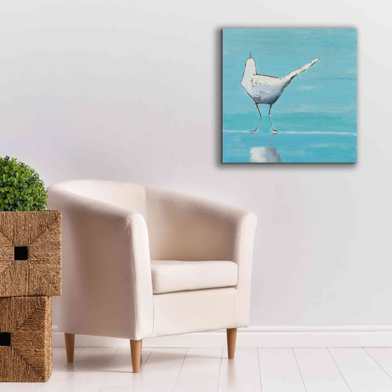 Egret II - peinture sur toile tendue, H 26 po x l 26 po x P 1,5 po