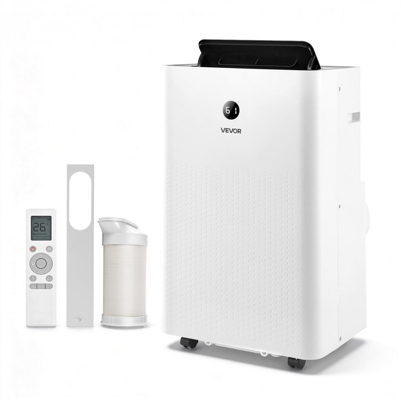 Climatiseur portatif, climatiseur autoportant 4 en 1 ASHRAE (8150 BTU SACC) 12 000 BTU, écran tactile DEL et télécommande, minuterie 24 heures, refroidissement, déshumidificateur, ventilateur, mode veille pour la pièce intérieure