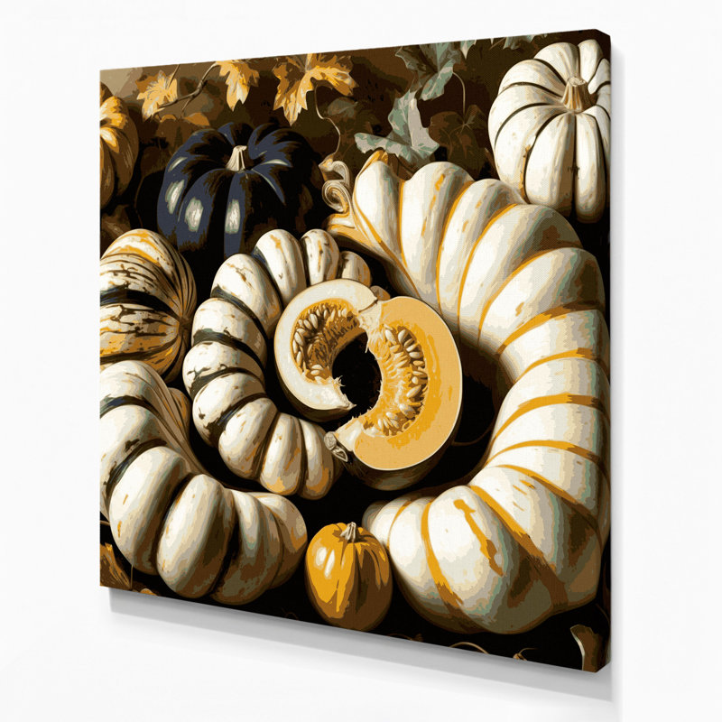 Légumes, art mural sur toile brun Delicata, H 12 po x l 12 po