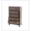 Grande commode rustique en chêne gris rustique avec 5 tiroirs, espace de rangement durable et spacieux pour les chambres à coucher modernes