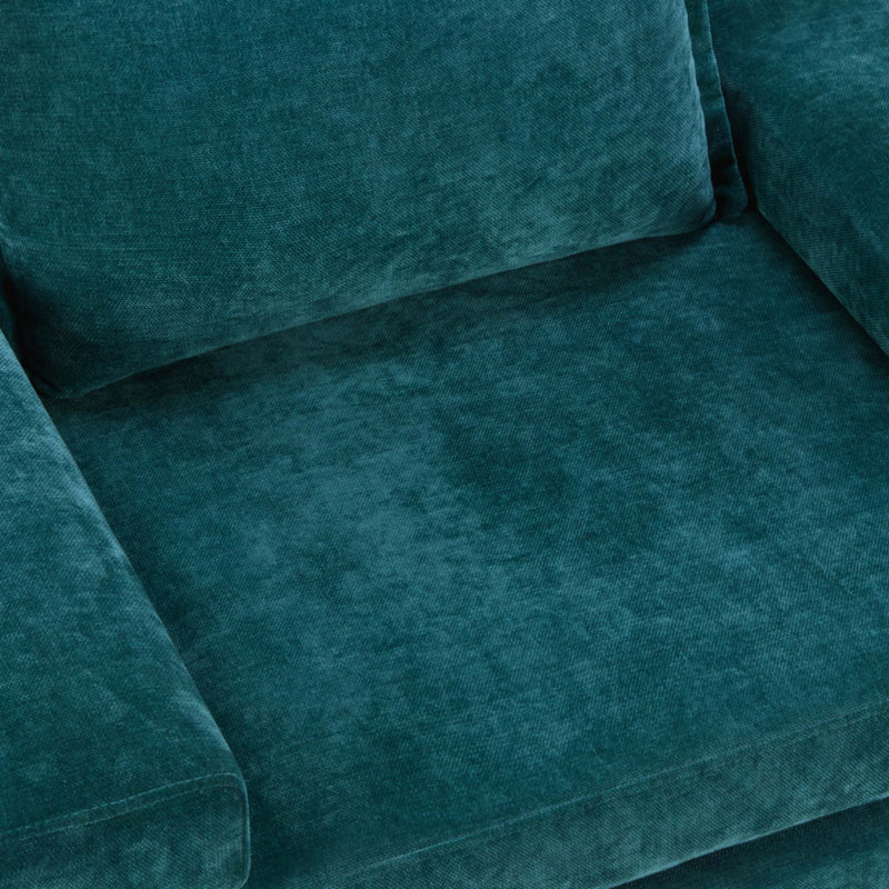 Fauteuil en chenille avec accoudoirs larges