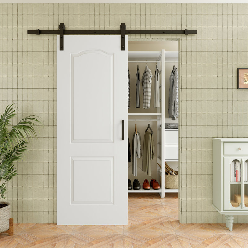 Porte de grange coulissante en bois 80 po H 2Lite, 30 po x 80 po